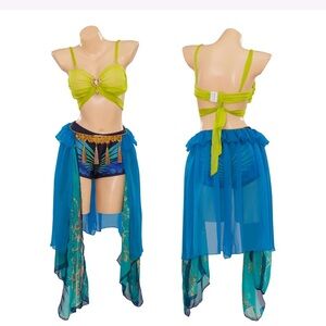 Britney Spears Costume Vibrant Green and Blue Women's Set